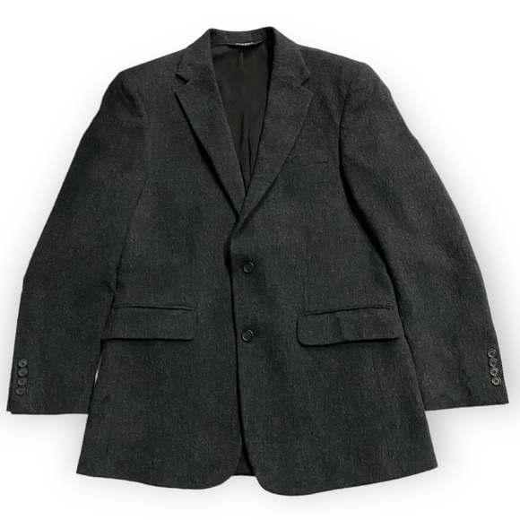 Charcoal Gray Camel Hair Tailored Fit Sport Classic Coat Blazer Jacket 40L - Picture 3 of 13